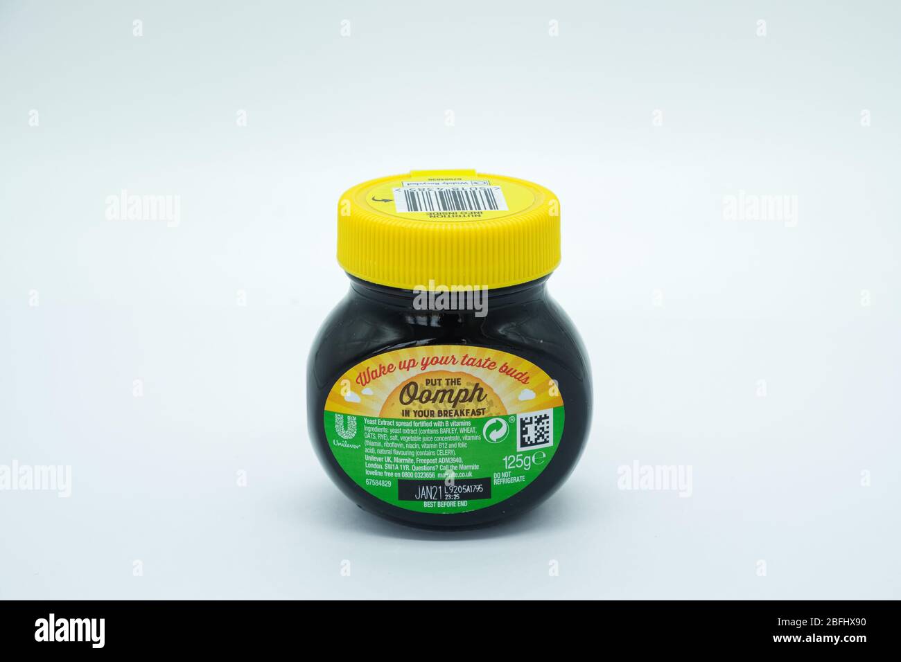 Irvine, Scotland, UK - April 18, 2020: Jar of Marmite branded yeast extract  in recyclable bottle and plastic cap and suitable for Vegans Stock Photo -  Alamy