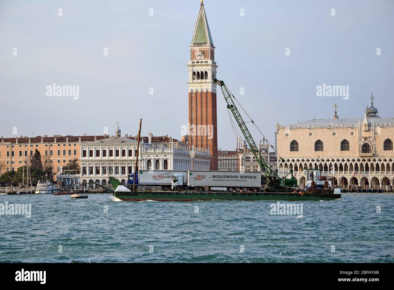 Venice, Venedig, Markusturm, Markus tower, Hollywood, Lastenschiffe Stock Photo