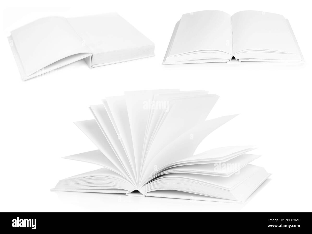 Collage of white empty books Stock Photo