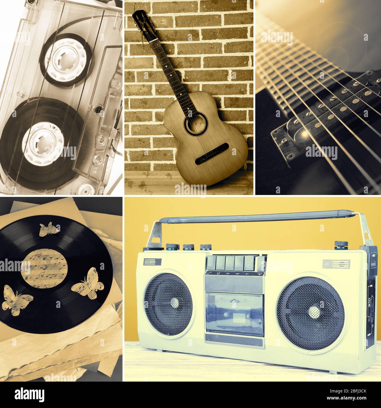Music collage Stock Photo Alamy