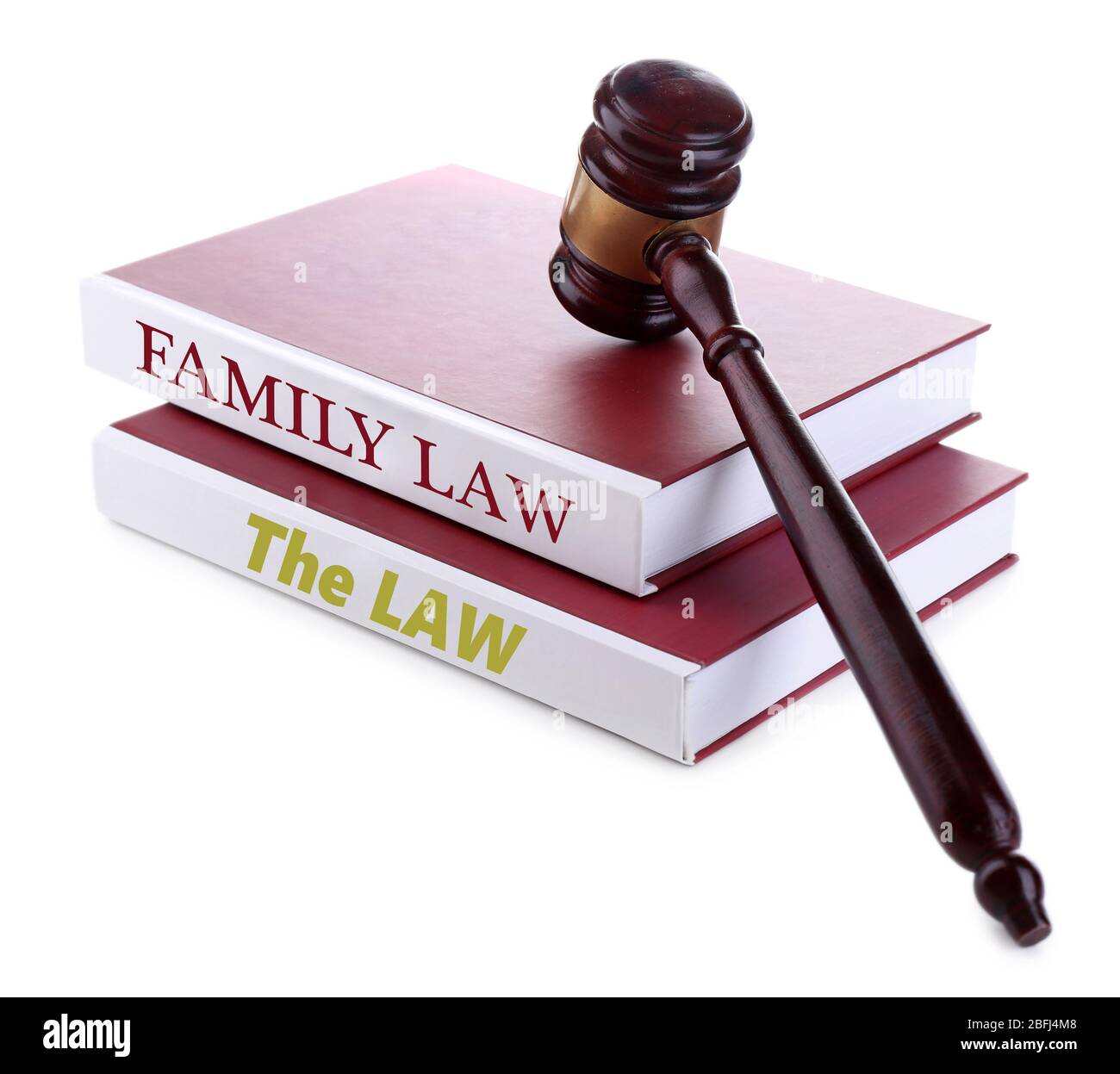 Judge's gavel on Family LAW book isolated on white Stock Photo