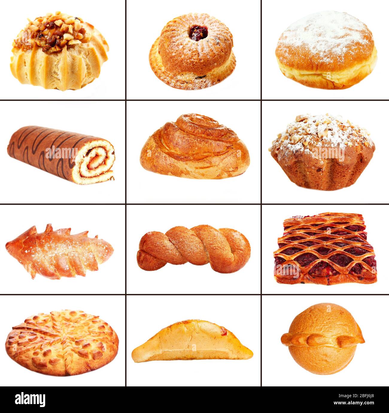 Collage Of Different Pastries And Bakery Items Isolated On White Stock collage-of-different-pastries-and-bakery-items-isolated-on-white-stock