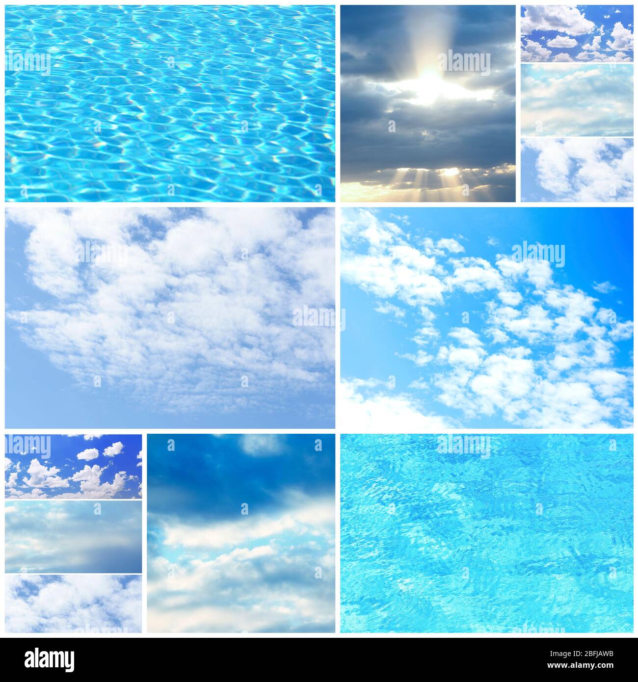 Collage of beautiful sky with clouds Stock Photo - Alamy