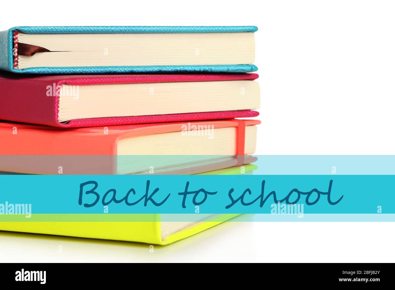 Back to school concept. Colorful notebooks, isolated on white Stock ...