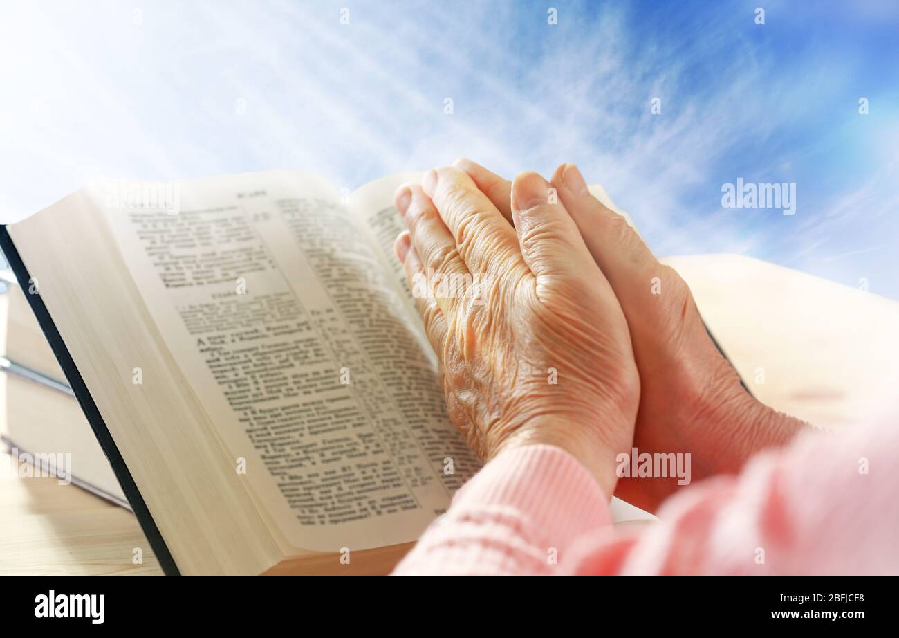 Human hands on sky background Stock Photo - Alamy