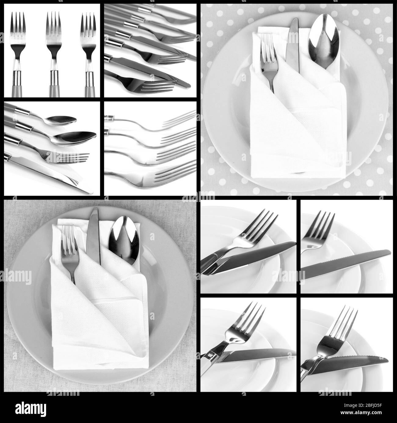Table setting collage Stock Photo Alamy