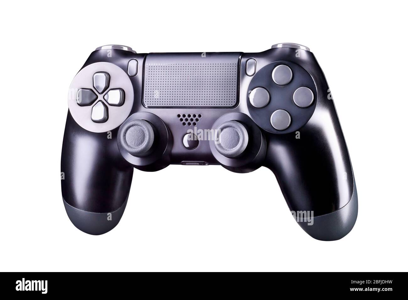 Black video game joystick gamepad isolated on a white background Stock ...