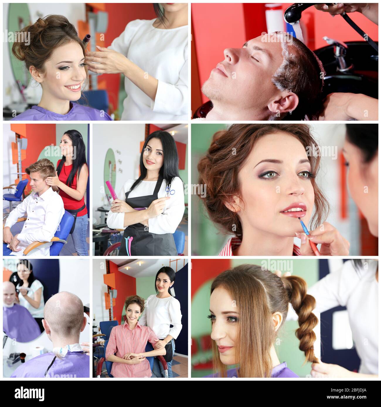 Beauty salon collage Stock Photo