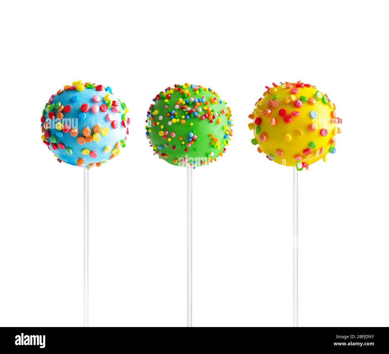 Sweet cake pops isolated on white Stock Photo