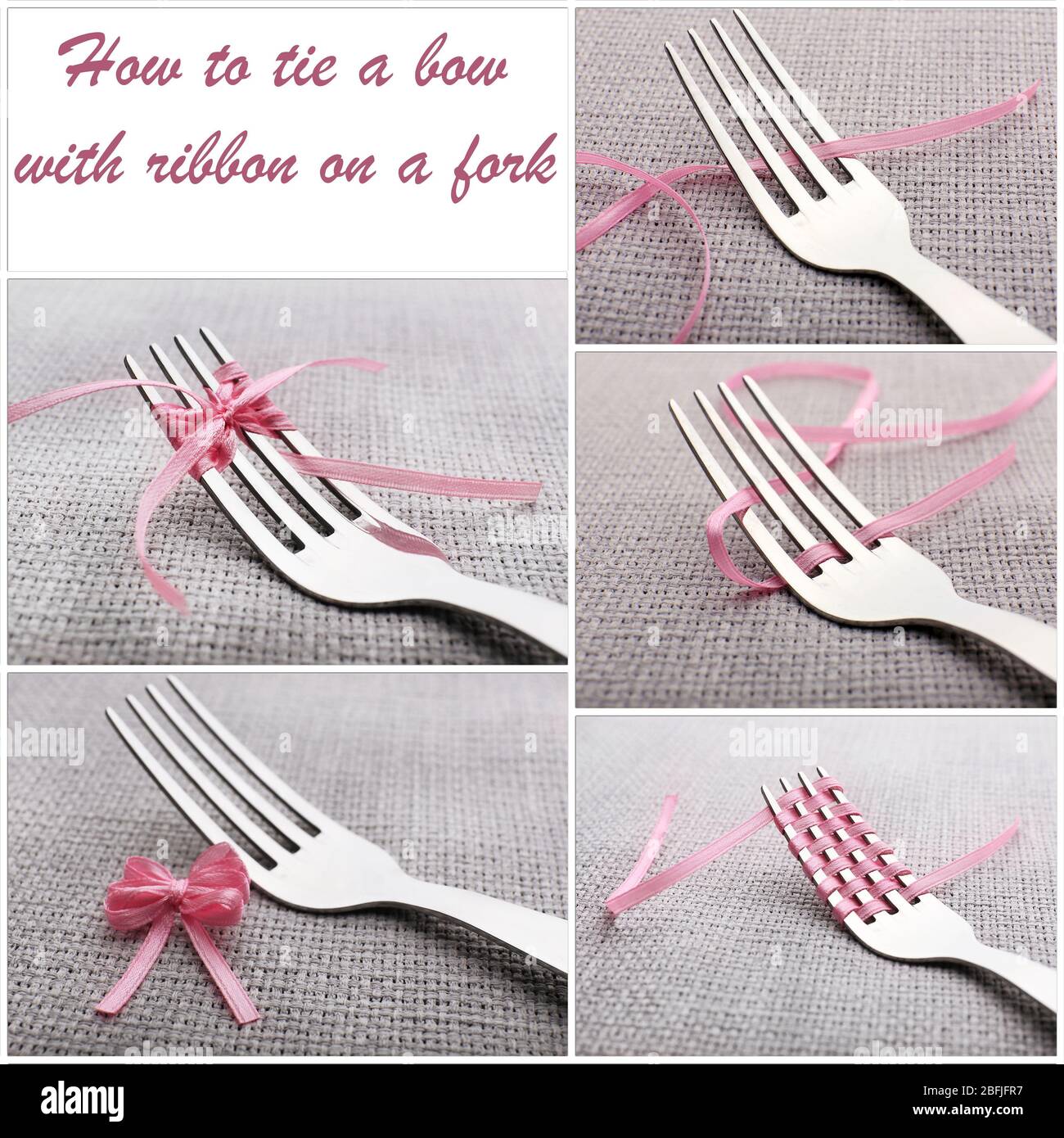 how to tie a ribbon with a fork
