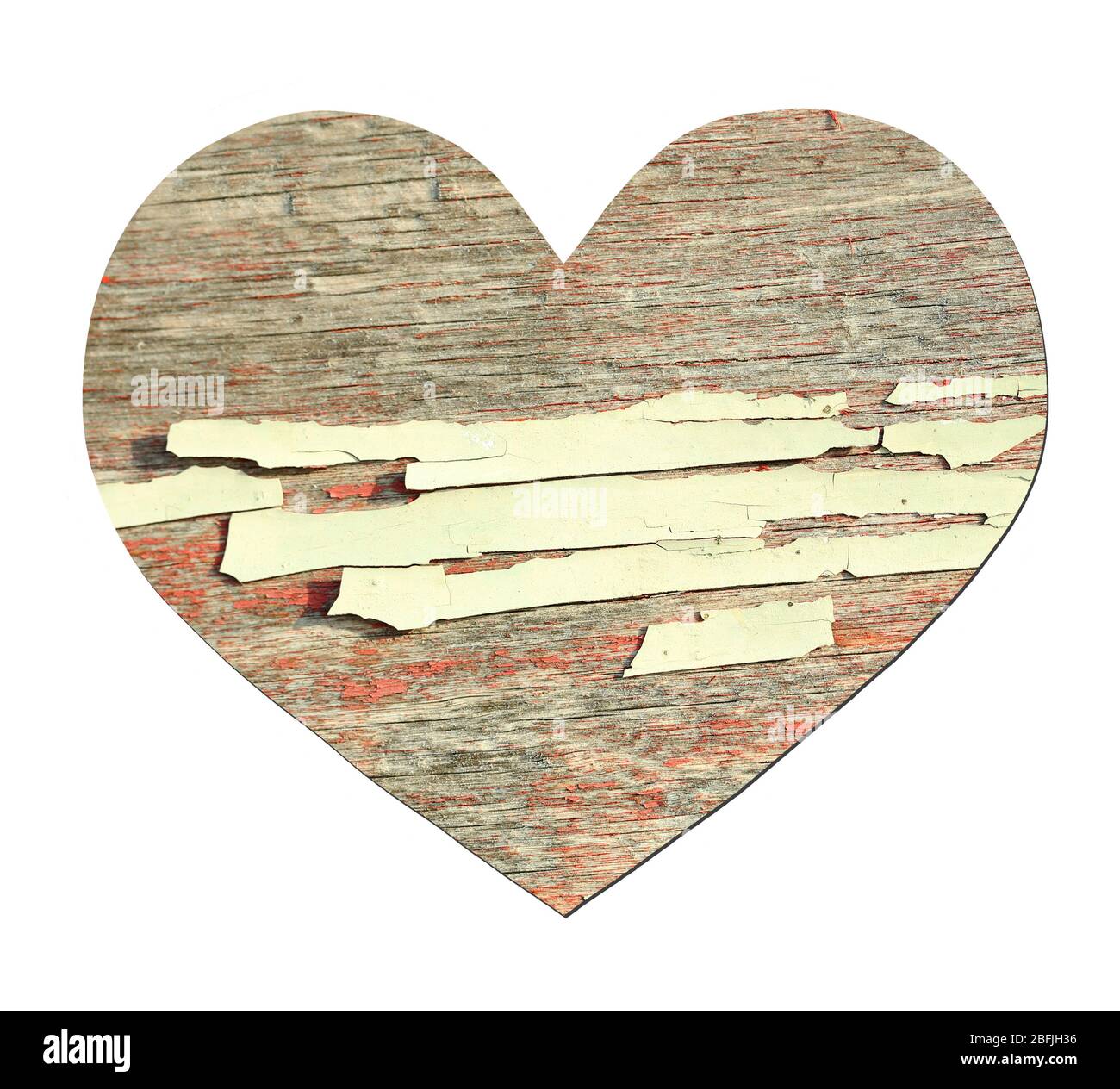 Vintage wooden heart isolated on white Stock Photo - Alamy