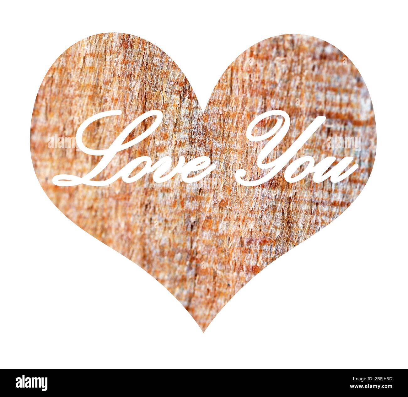 Wooden heart isolated on white Stock Photo - Alamy