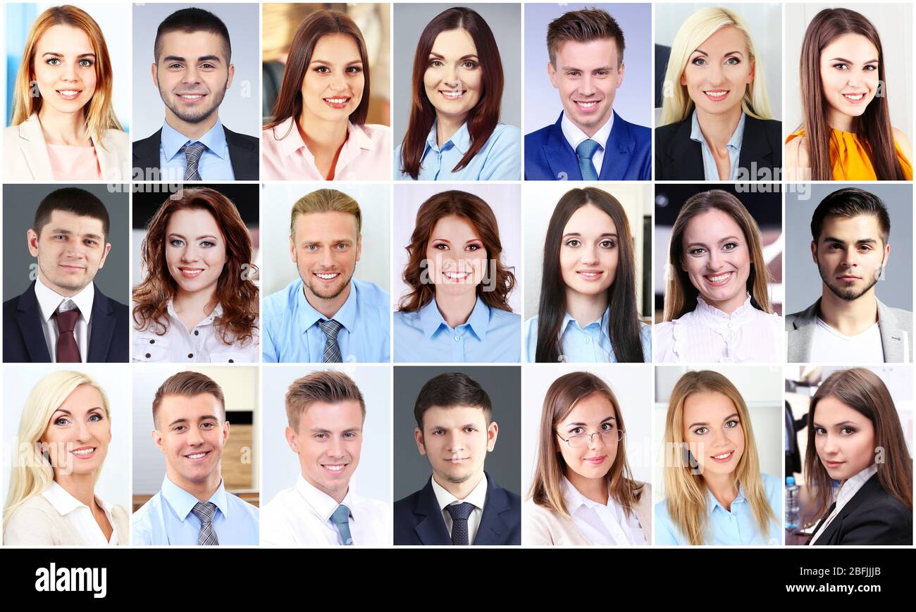 Collage of business people portraits Stock Photo - Alamy