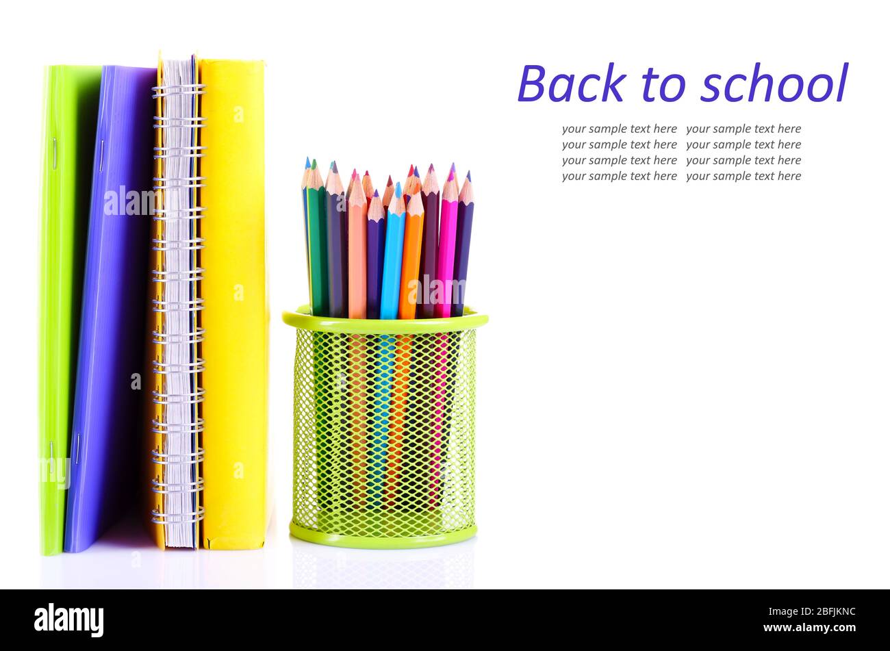 School supplies isolated on white Stock Photo - Alamy