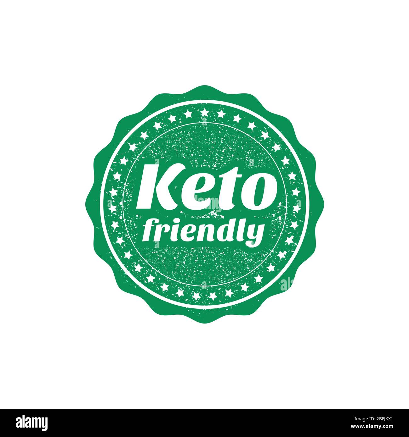 Keto friendly sign or stamp on white background, vector illustration