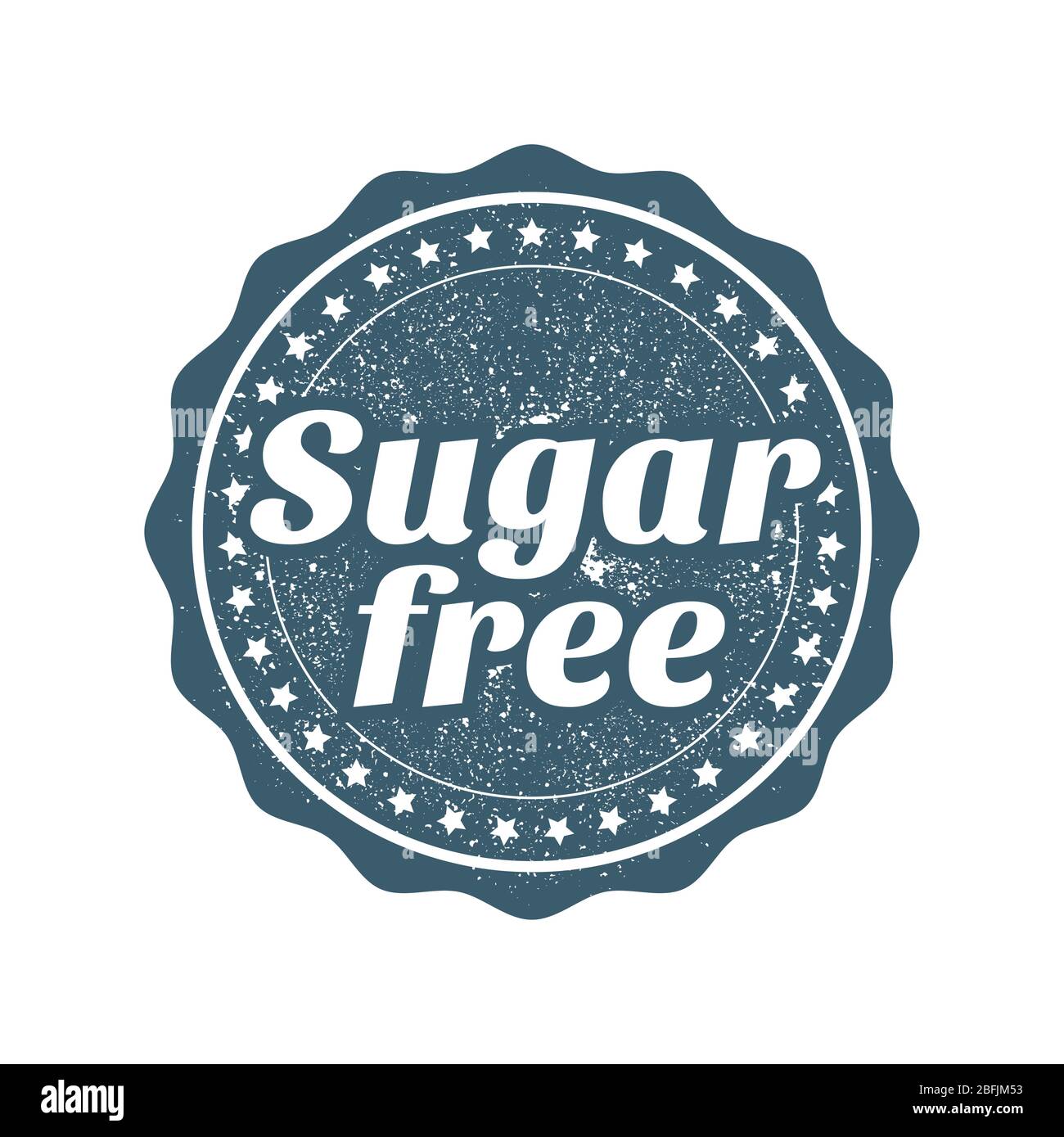 Sugar free stamp, webseal or badge for products without sugar Stock Vector