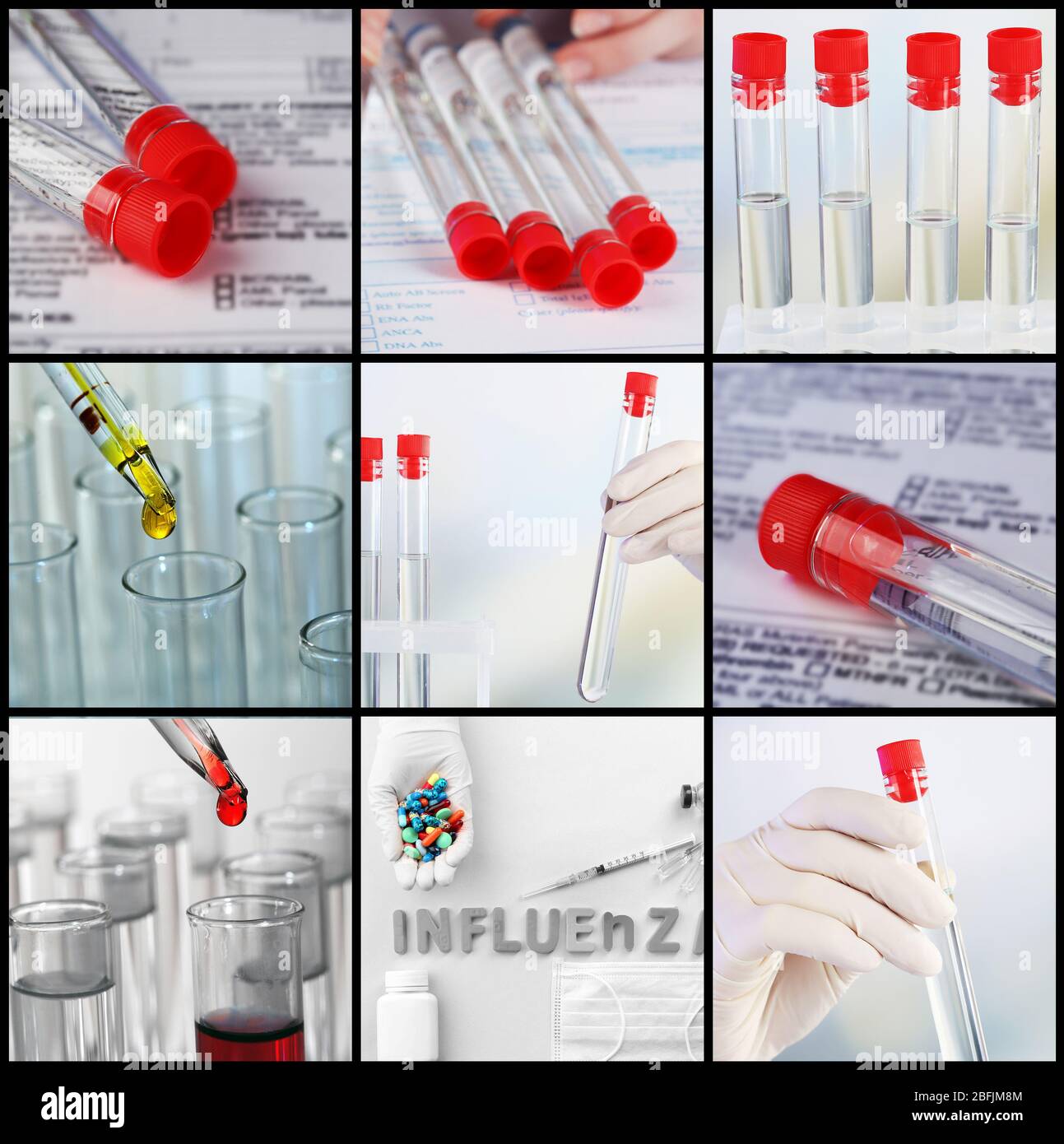 Science Instruments Collage Collage of scientific elements in laboratory Stock Photo - Alamy