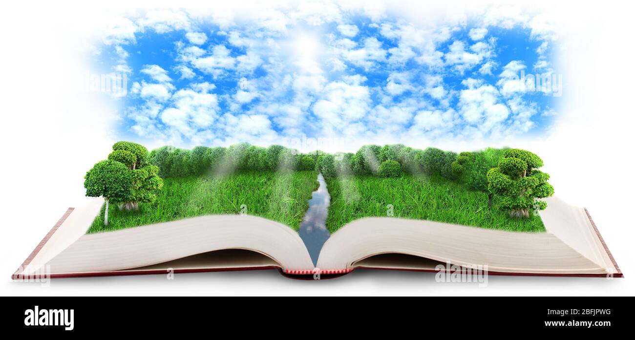 Fantasy tale book isolated on white Stock Photo