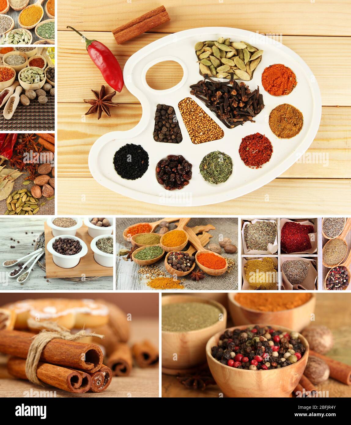 Collage of different spices Stock Photo - Alamy