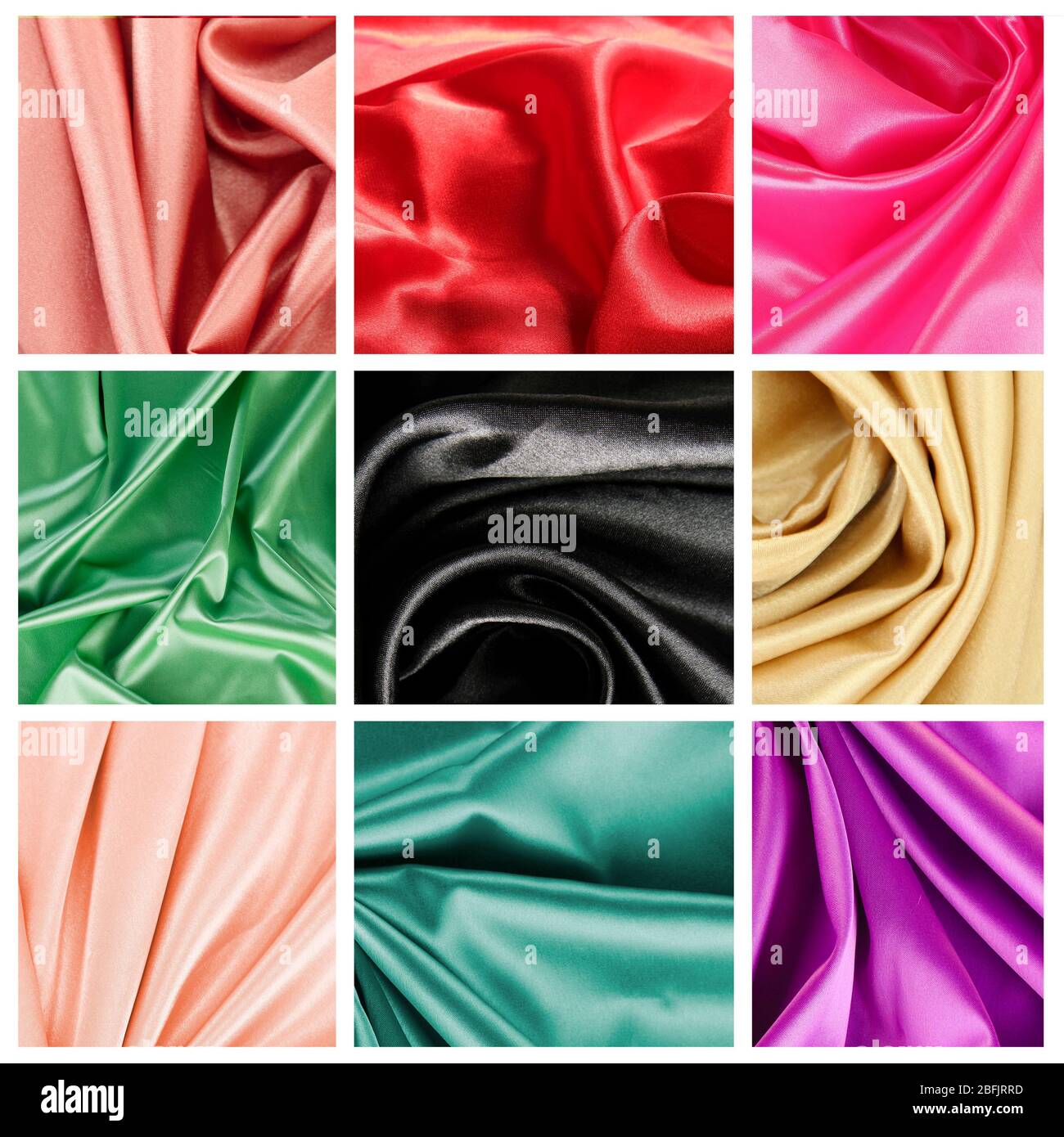 Beautiful silk drape collage Stock Photo