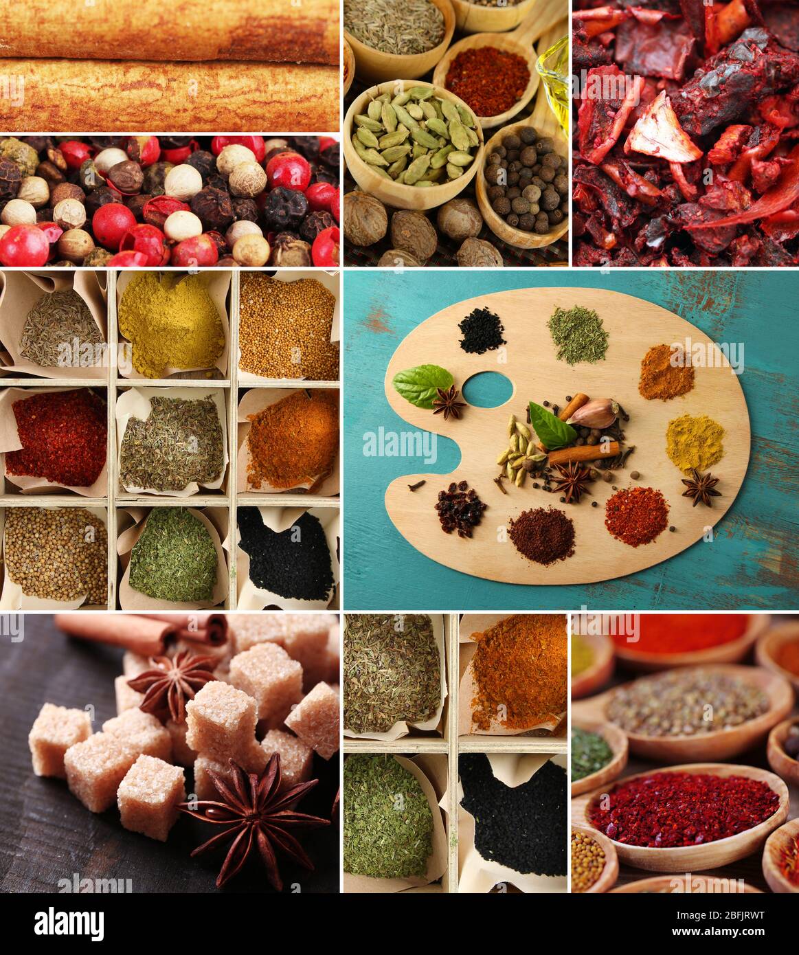 Collage of different spices Stock Photo - Alamy