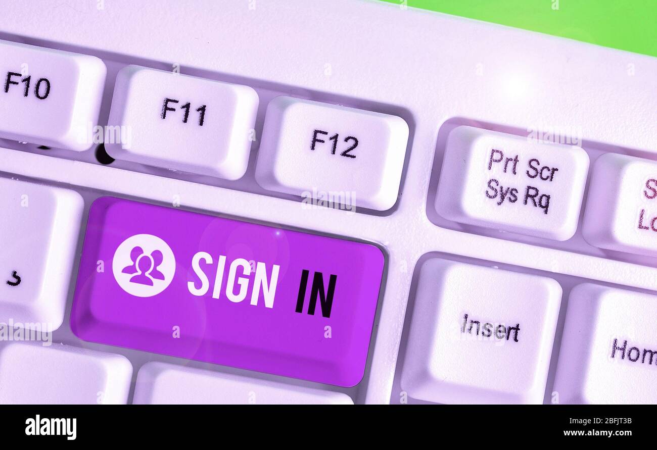 Write In Sign Word writing text Sign In. Business photo showcasing to write your name ...