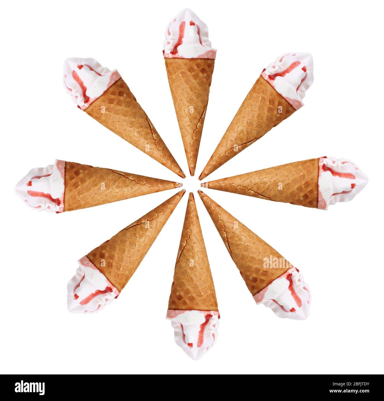 Ice cream horn collage isolated on white Stock Photo Alamy