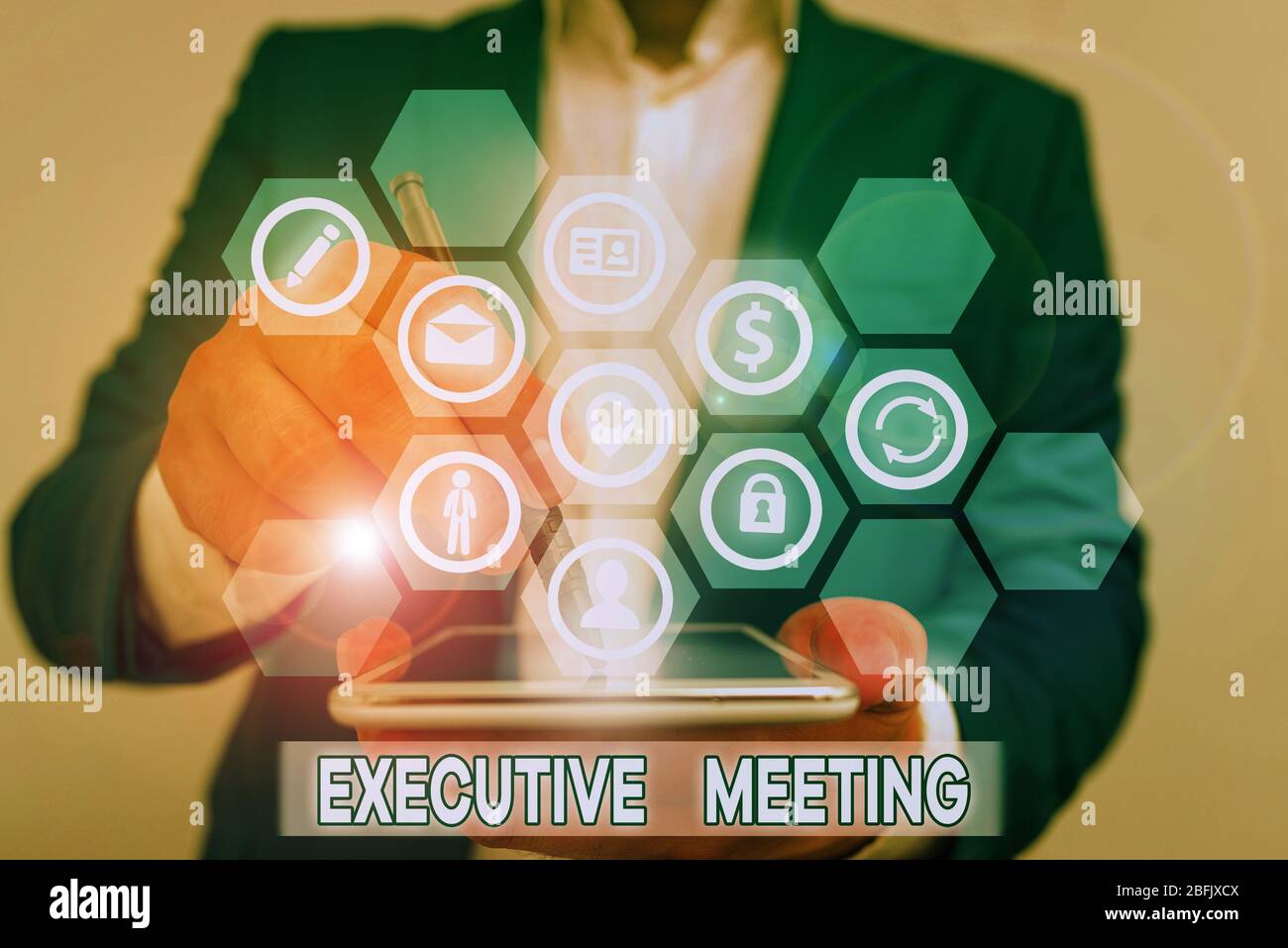 Conceptual hand writing showing Executive Meeting. Concept meaning