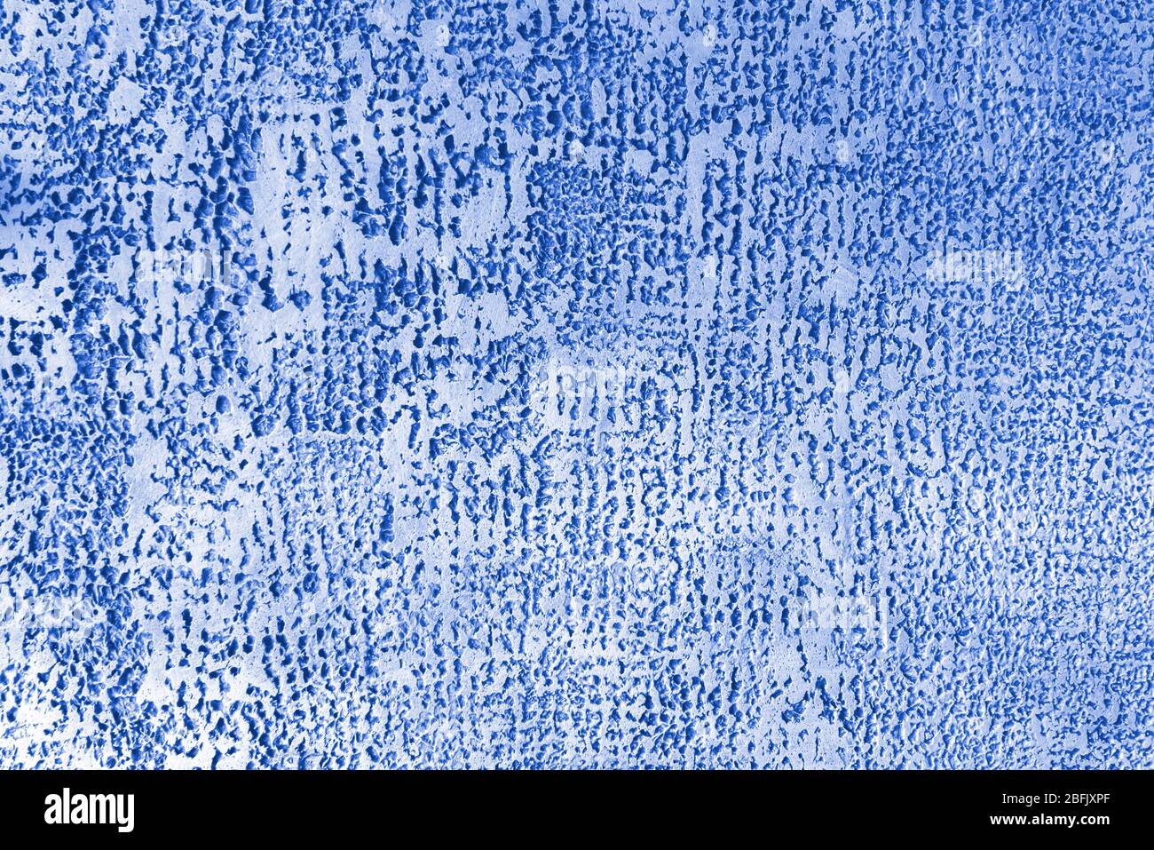 plaster background, modern aged texture, blue and white pattern. Abstraction. Stock Photo