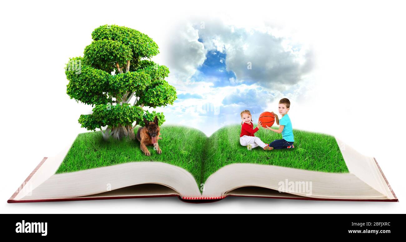 Fantasy tale book isolated on white Stock Photo
