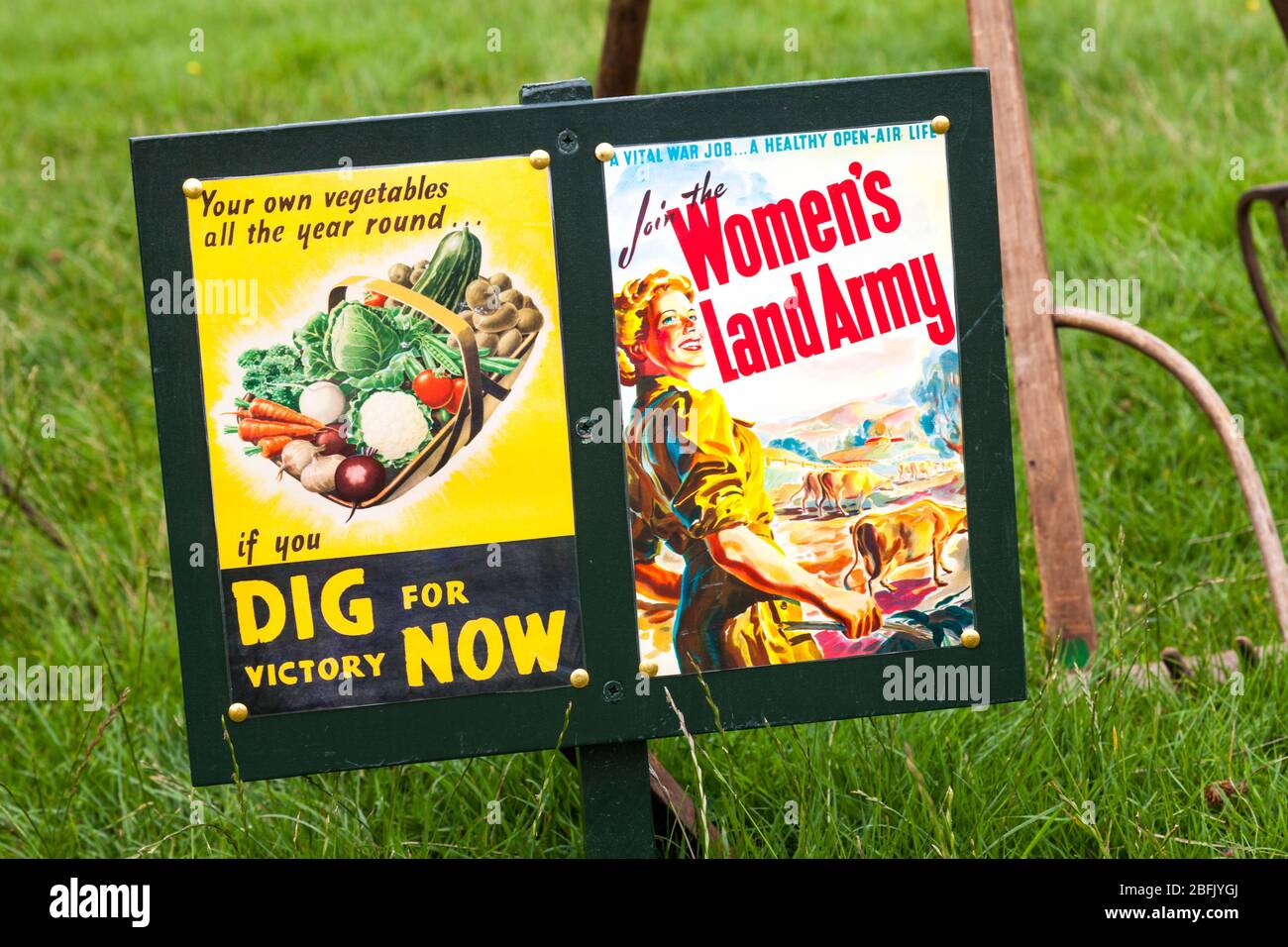 A Women's Land Army sign at a country show in the U.K. Stock Photo