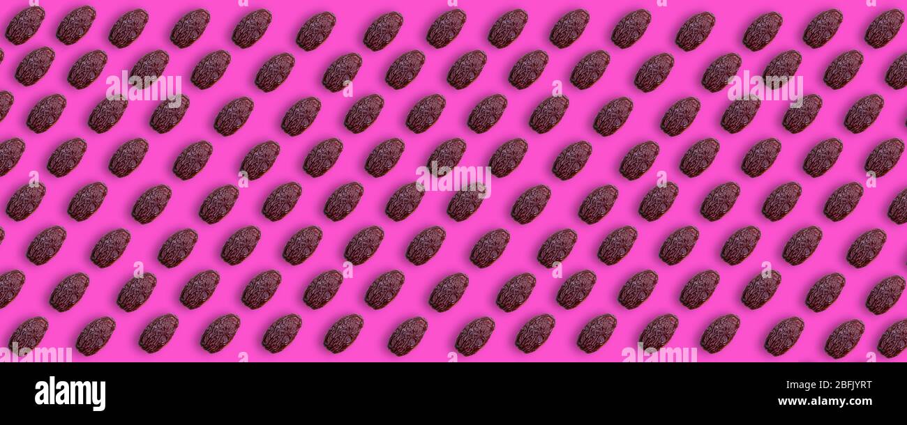 Dried dates, dried date fruit on isolated solid color background or surface Stock Photo