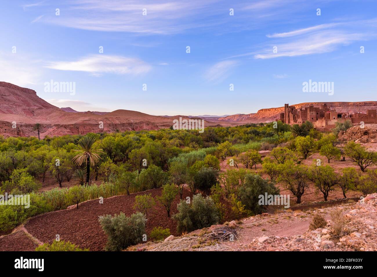 Abandoned Kasbah in the Valley, Morroco Stock Photo