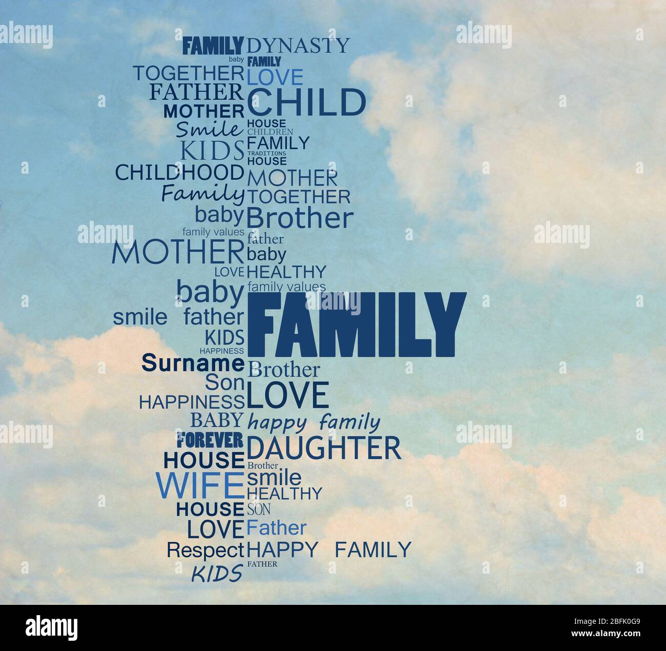 Family word cloud conceptual hi-res stock photography and images - Alamy
