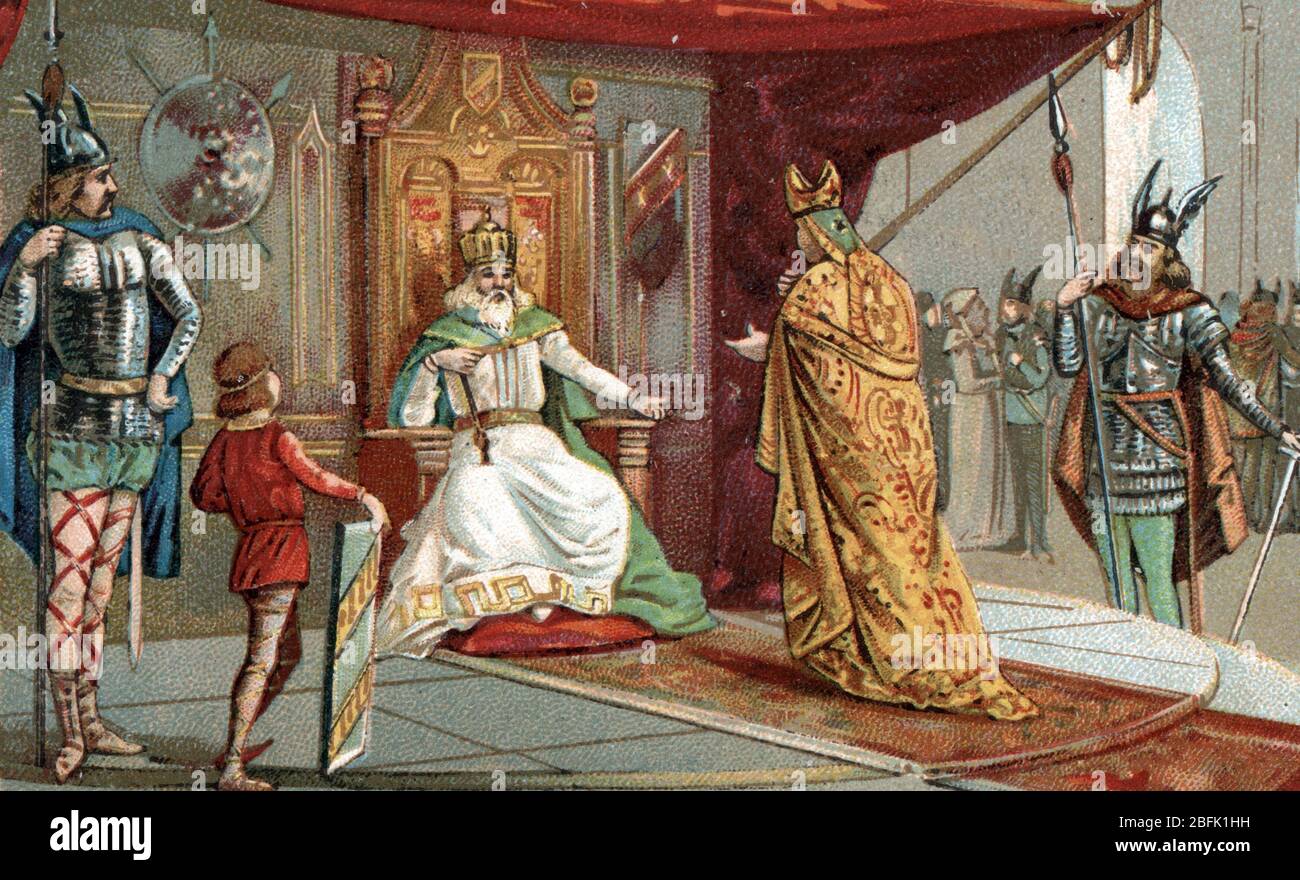 Roman emperor Charles the great at his court Stock Photo - Alamy