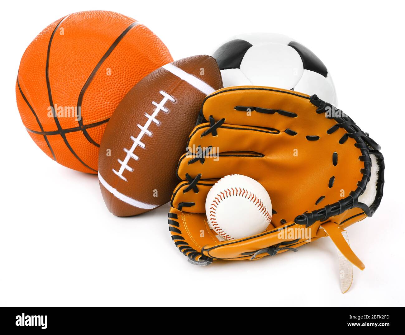 Sports balls isolated on white Stock Photo - Alamy