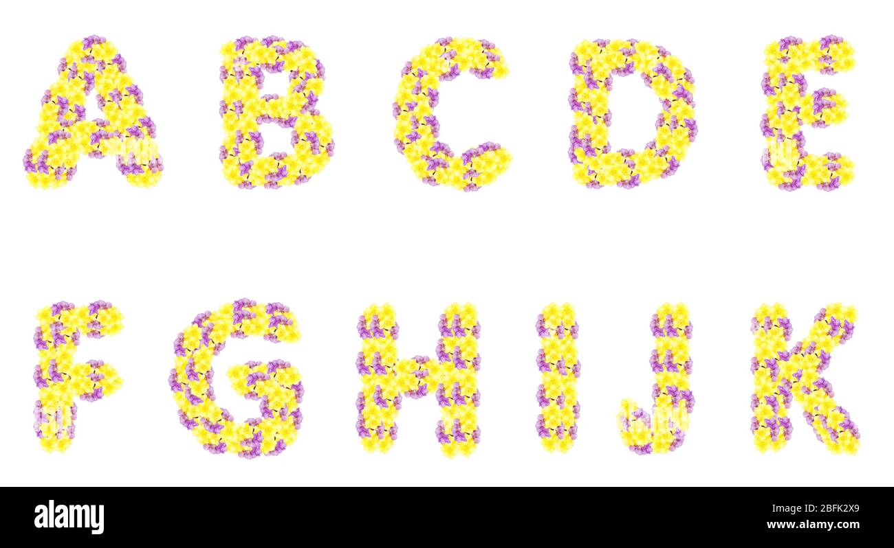 Letters Made Of Flowers English Alphabet Colorful Flower Font Stock Photo Alamy