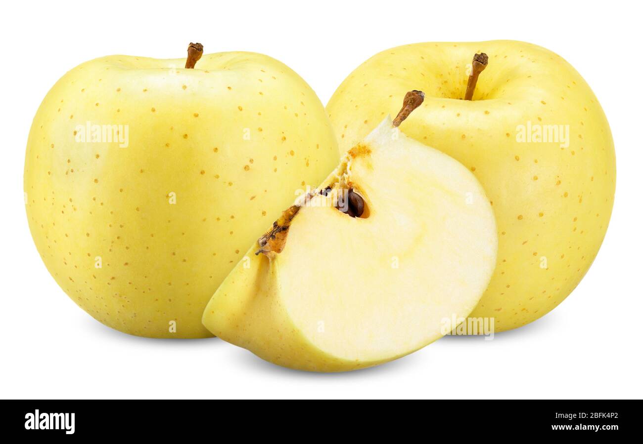 sliced apples path isolated Stock Photo - Alamy