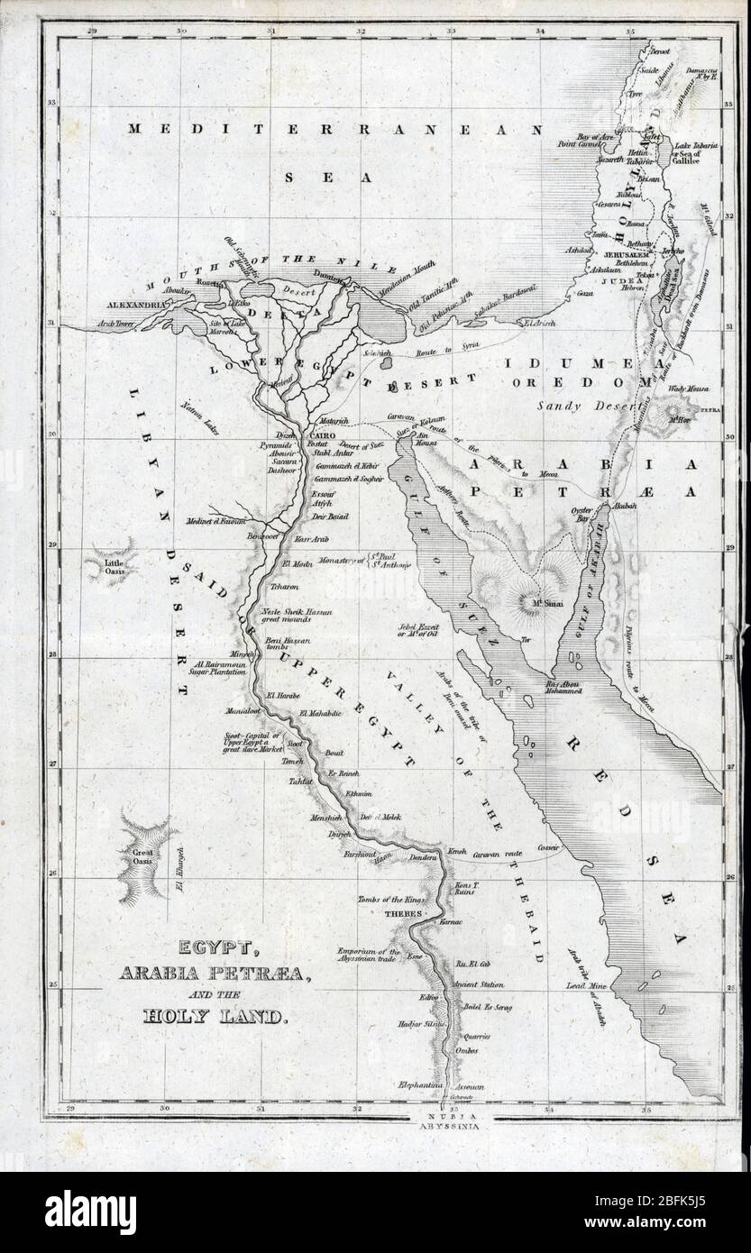 Egypt, Arabia Petrea, and the Holy Land [Including Sinai] by Stephens, John L., 1805-1852 Publication date 1850. Stock Photo