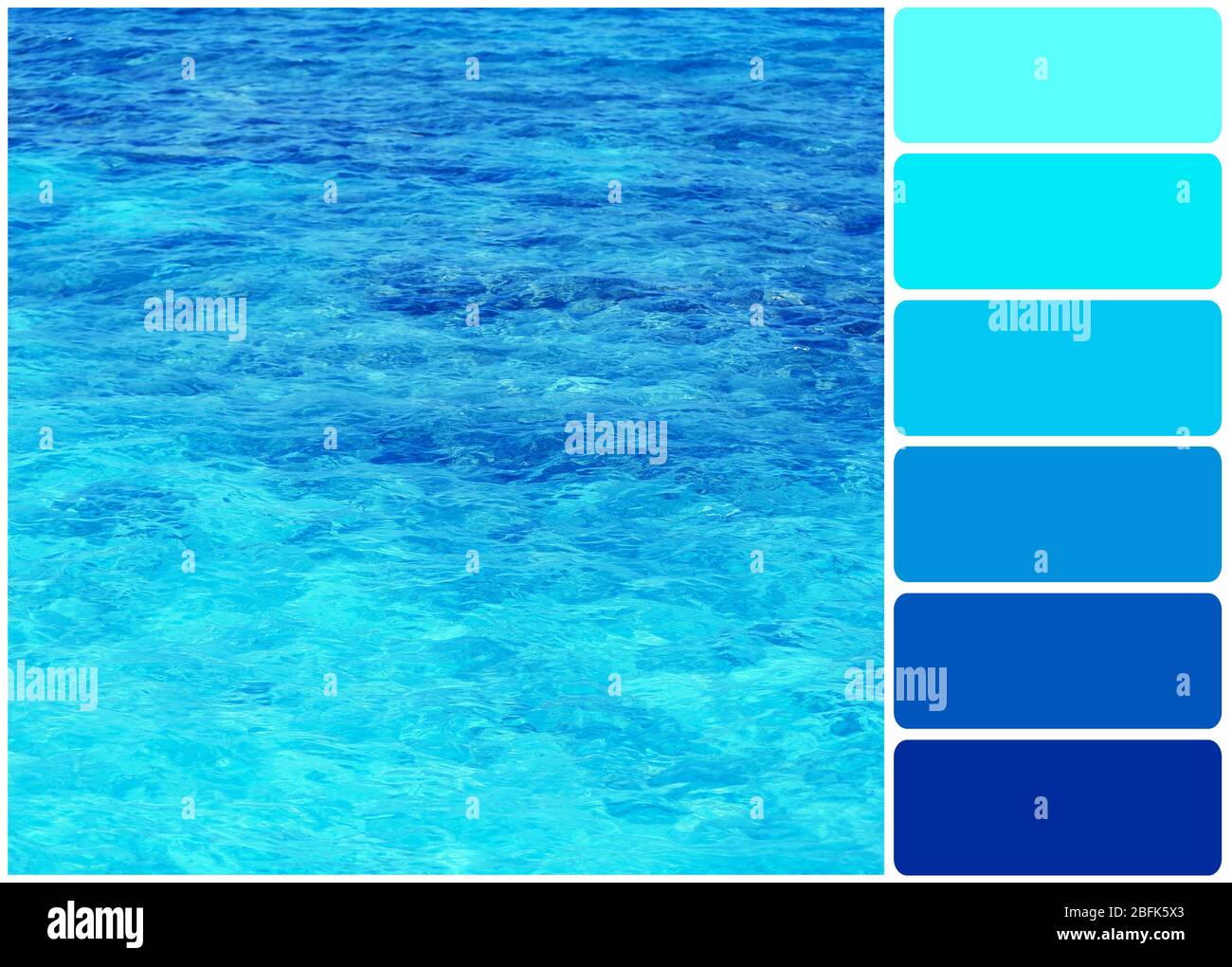 Clear ocean water and palette of colors Stock Photo Alamy