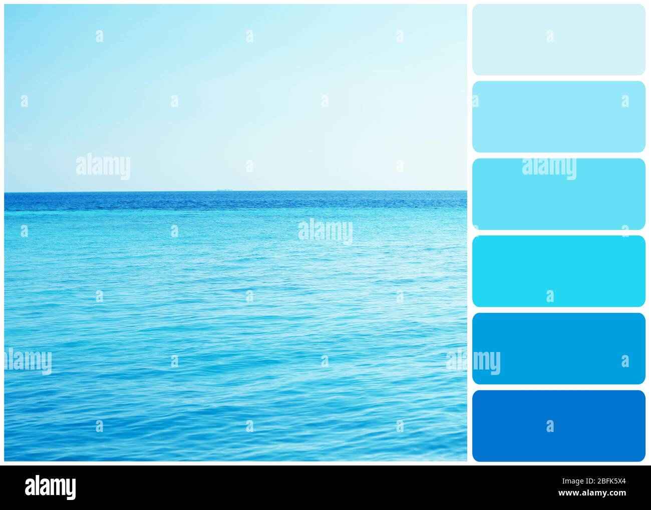 Clear ocean water in resort and palette of colors Stock Photo