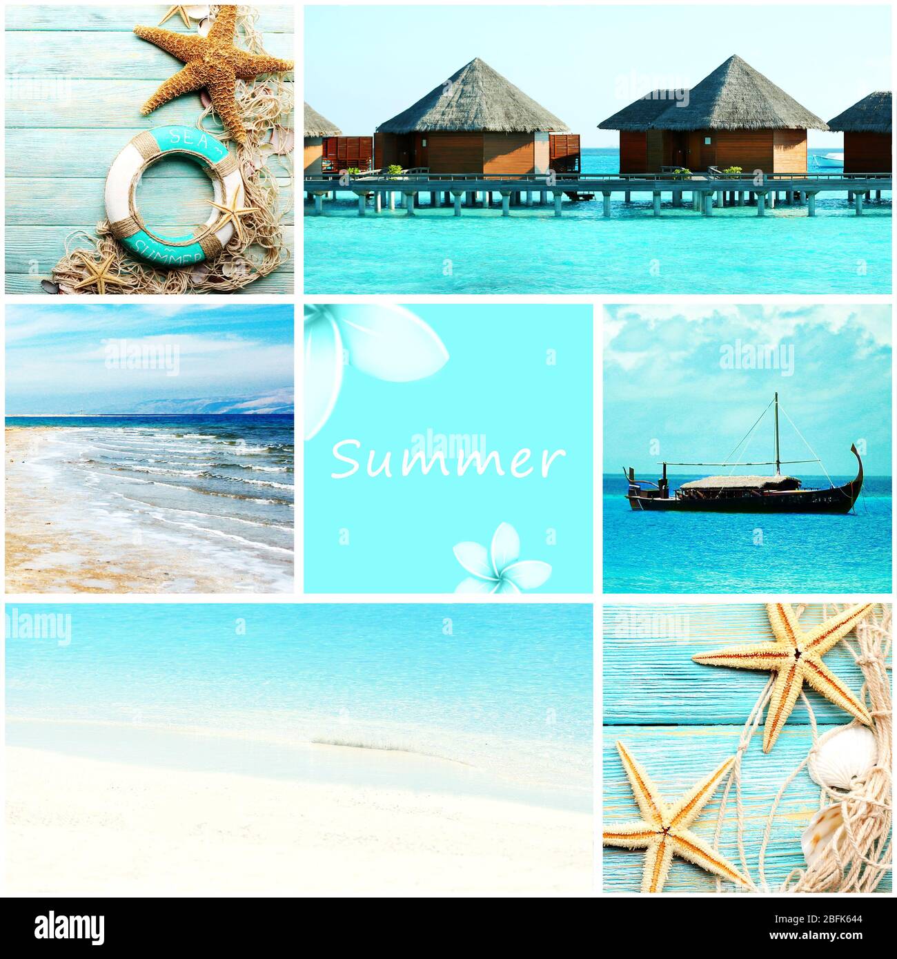 Collage with beautiful sea Stock Photo Alamy