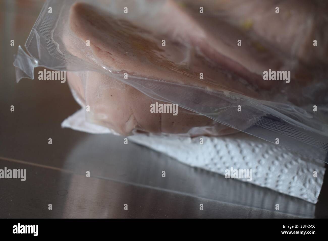 mortadella in plastic Stock Photo