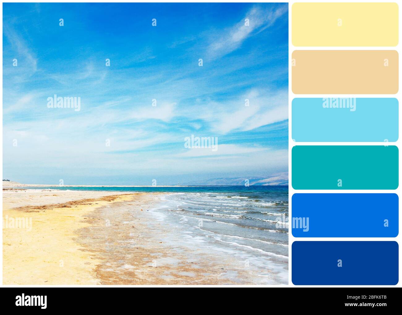 Beautiful beach and palette of colors Stock Photo