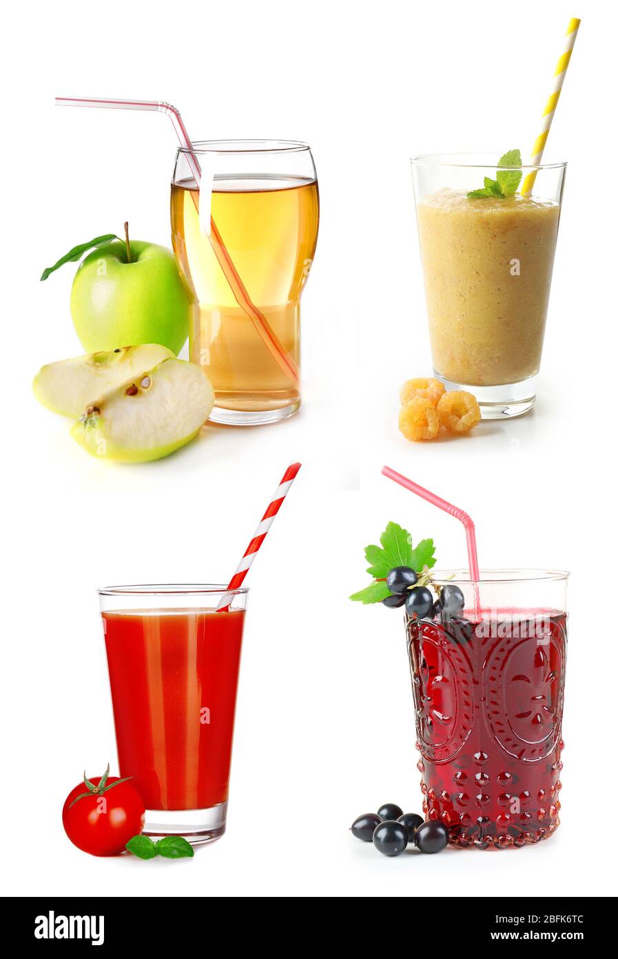 Different juices, isolated on white Stock Photo Alamy