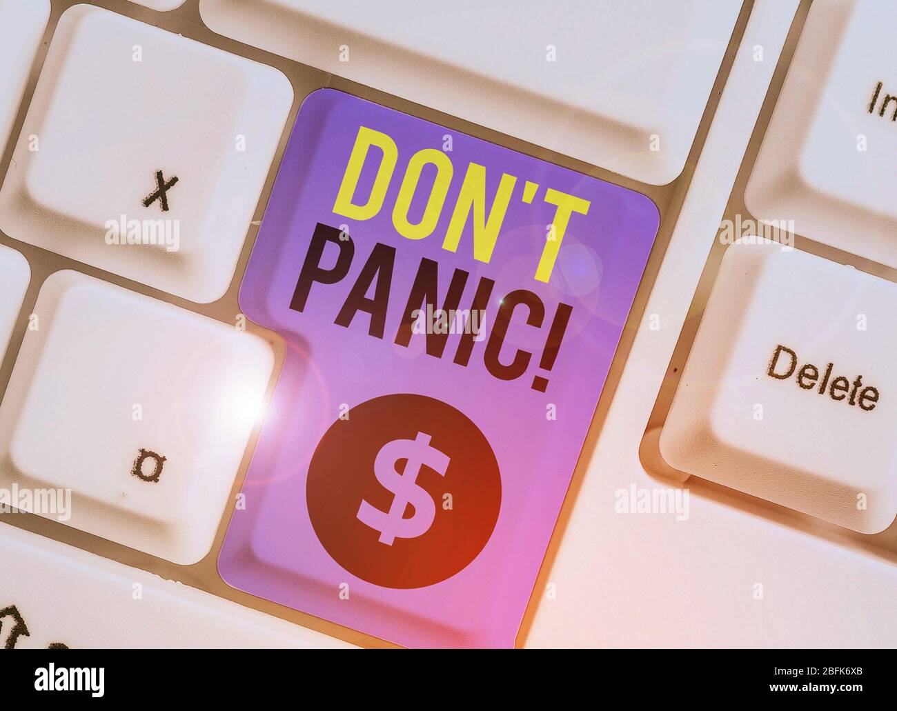 Conceptual hand writing showing Don T Panic. Concept meaning suddenly