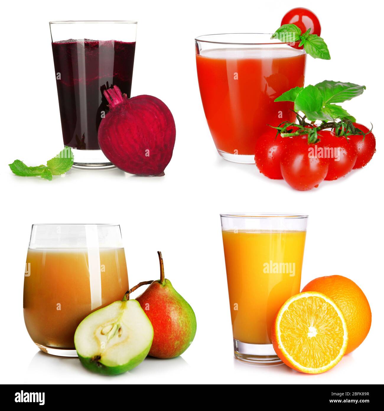Different juices, isolated on white Stock Photo - Alamy