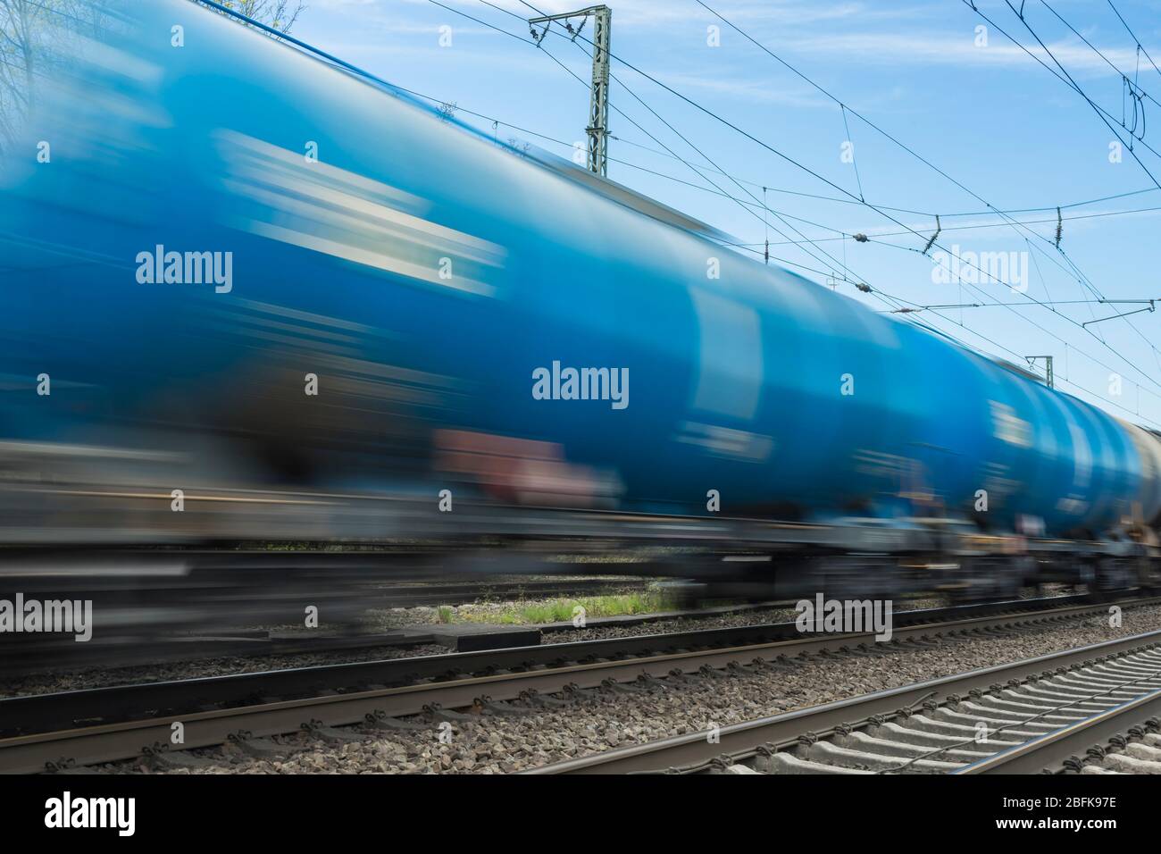 fast moving cargo train Stock Photo Alamy
