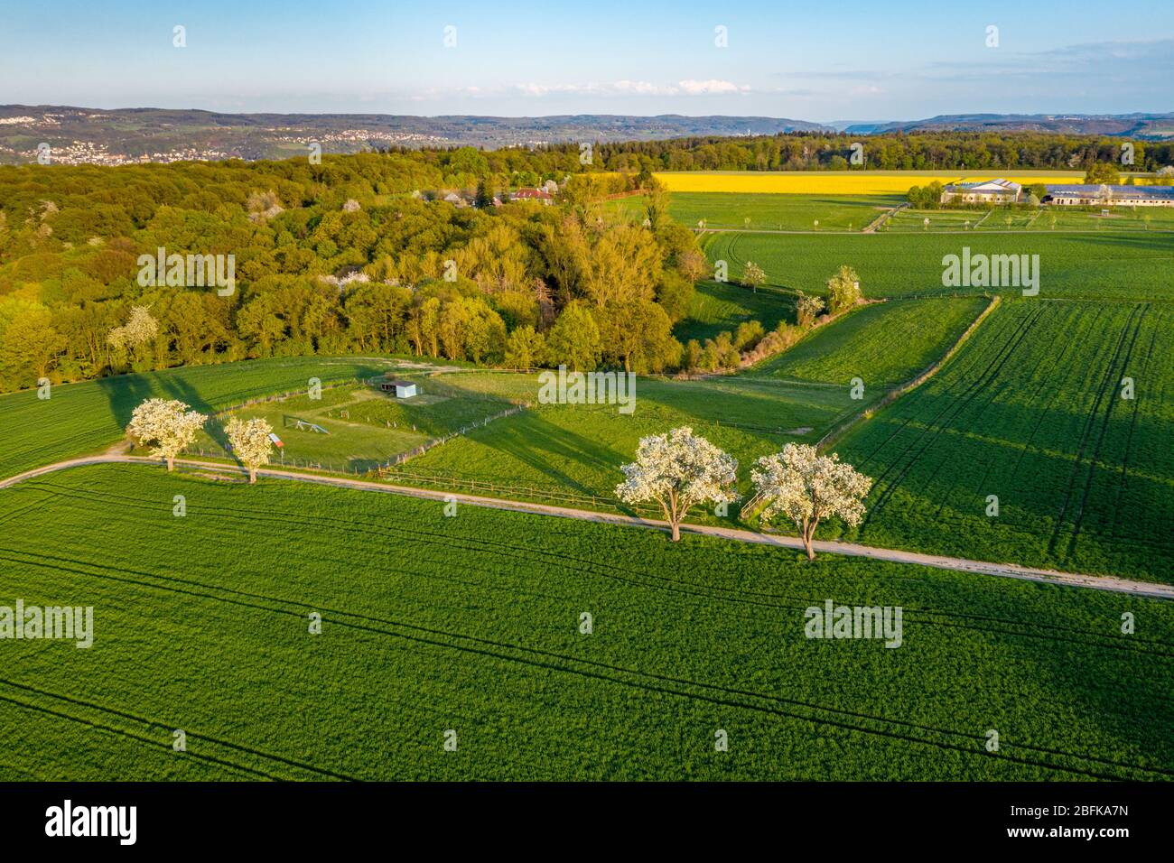 Aerial view of the farm countryside of Remagen Germany Nature Springtime Stock Photo Alamy