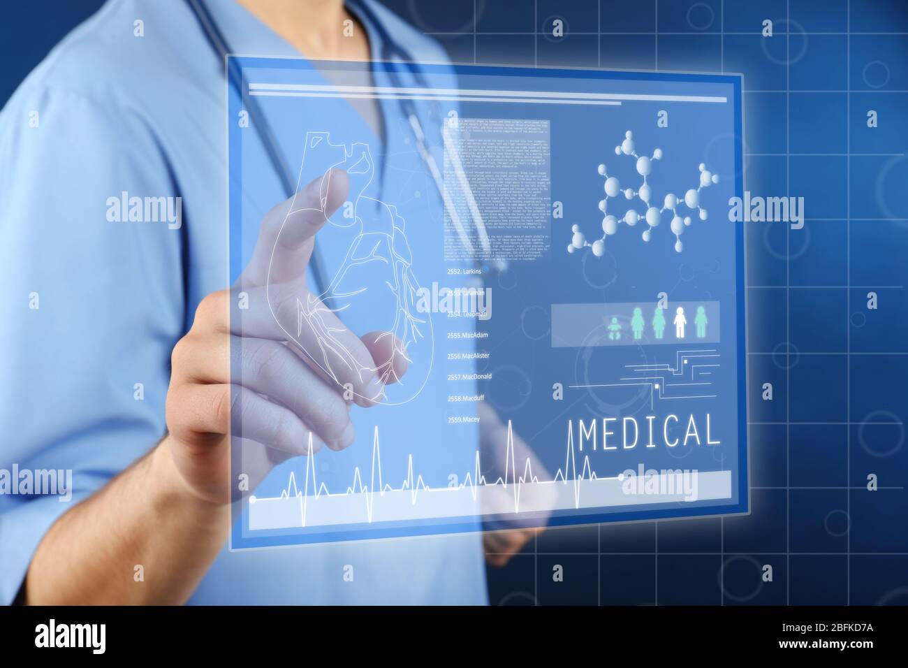 Medicine doctor working with modern computer interface.Modern medical ...